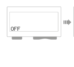 De melding «OFF» verschijnt en de interface wordt zwart.