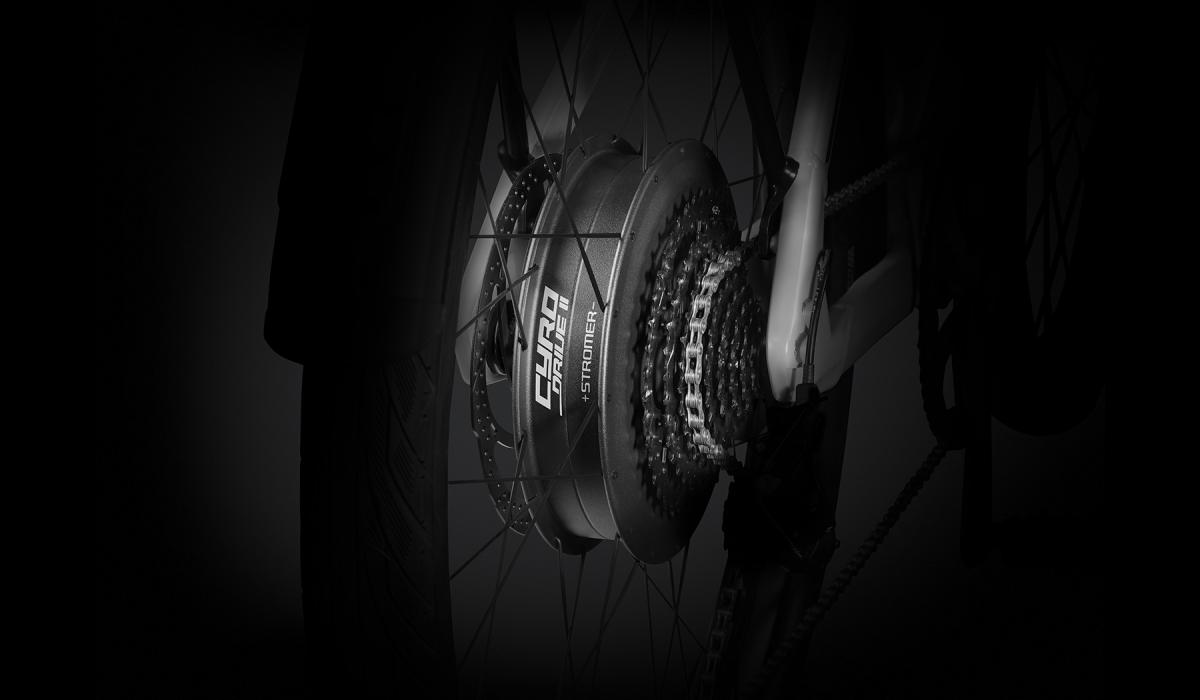 Stromer ST1 e-bike rear-wheel motor with assistance up to 45 km/h.