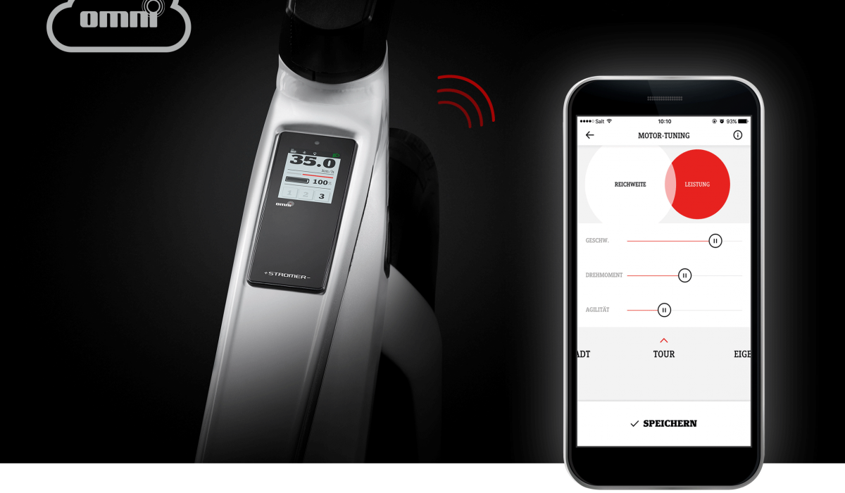 Stromer OMNI Display und OMNI BT App: Via Bluetooth-Konnektivität bleiben Sie mit Ihrem schnellen Stromer ST1 E-Bike verbunden.