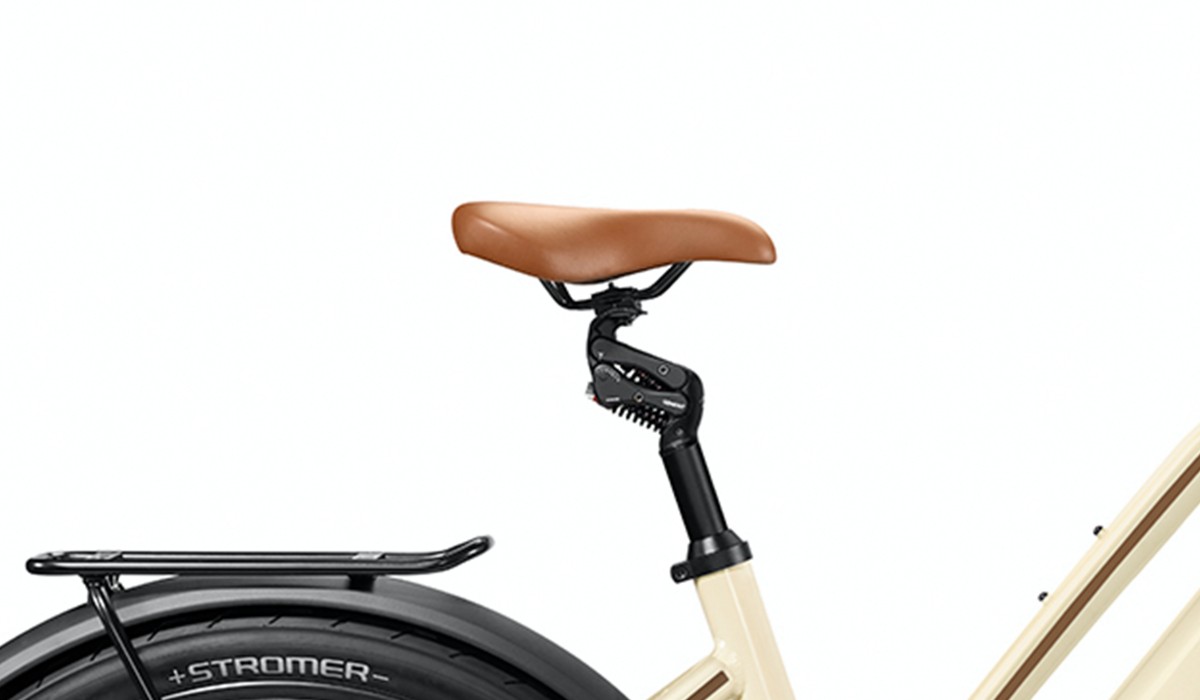 Suspension de vélo électrique : tige de selle suspendue Kinekt du Stromer ST2 Special Edition.