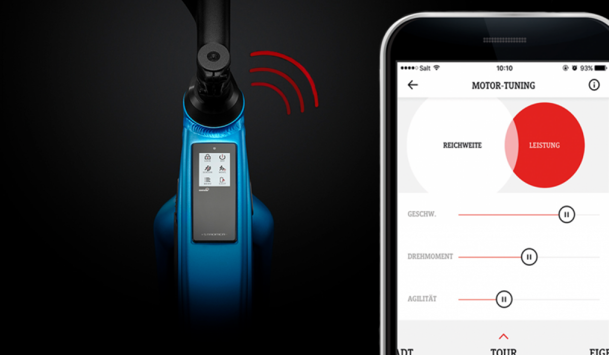 Stromer ST2 OMNI display en app: via mobiel netwerk bent u altijd verbonden met uw snelle e-bike.