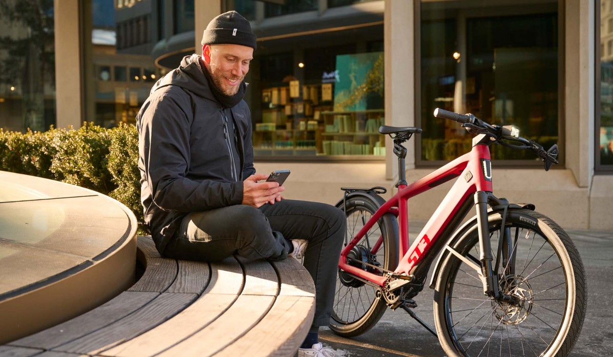 Stromer ST3 Pinion Launch Edition e-bike in Imperial Red.