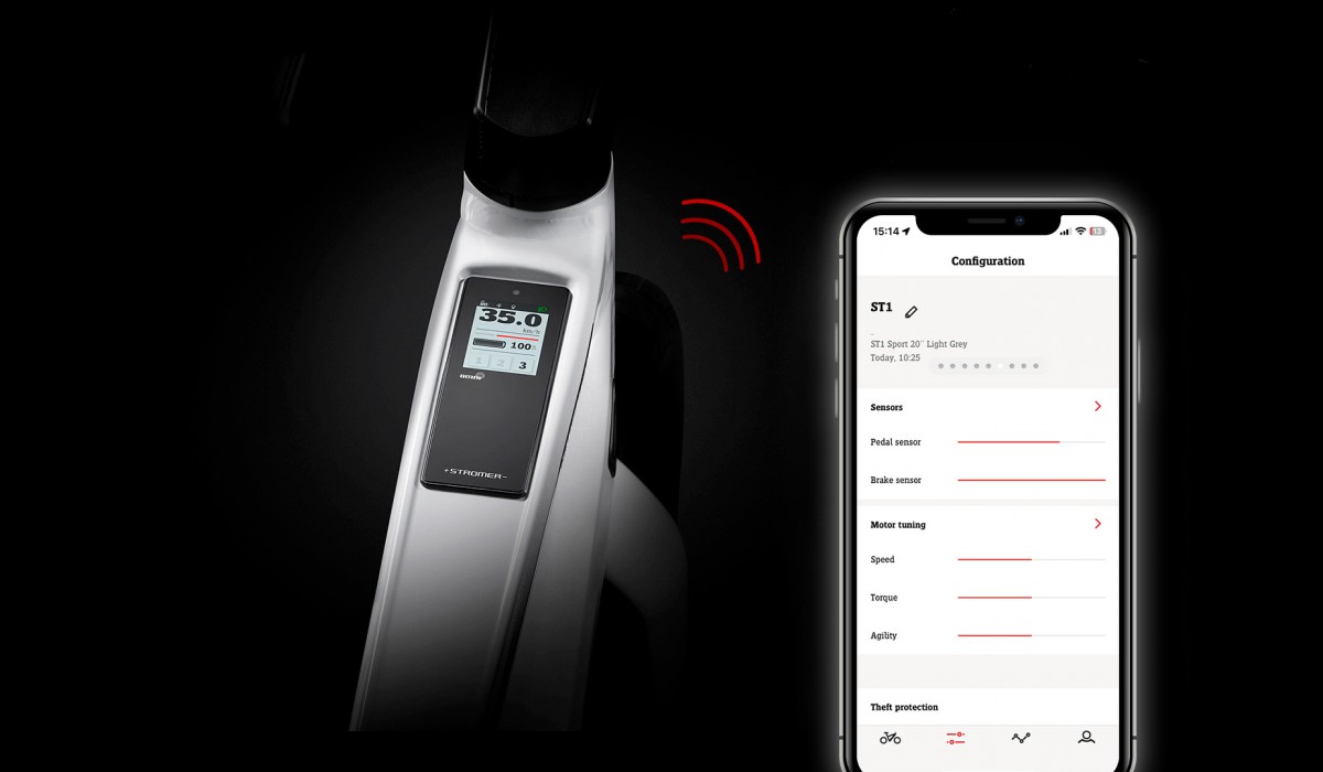 Stromer ST2: 3G-Konnektivität hält Sie mit Ihrem schnellen E-Bike verbunden und übermittelt Informationen per Bordcomputer oder Smartphone.